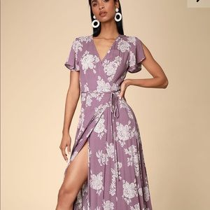 Lulu’s Maxi Wrap Dress in Dusty Marigold